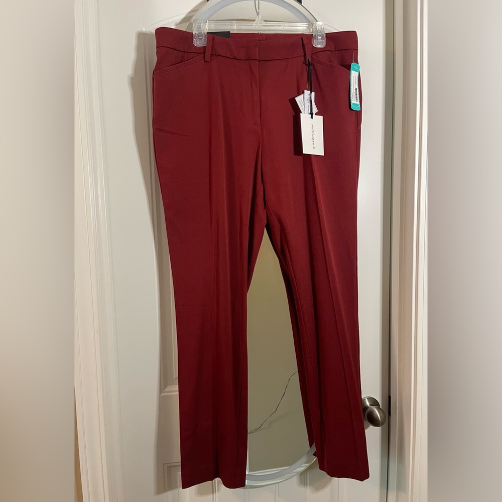 Hawthorn from Stitch Fix NWT Burgundy size 14 adjustable hem pants.